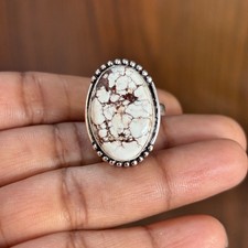 Solid 925 Sterling Silver Wild Horse Gemstone...