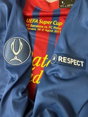 FC Barcelona MESSI 10 UEFA Super Cup ユニ Barcelona Messi Super Cup LG Player Issue Argentina Shirt Football