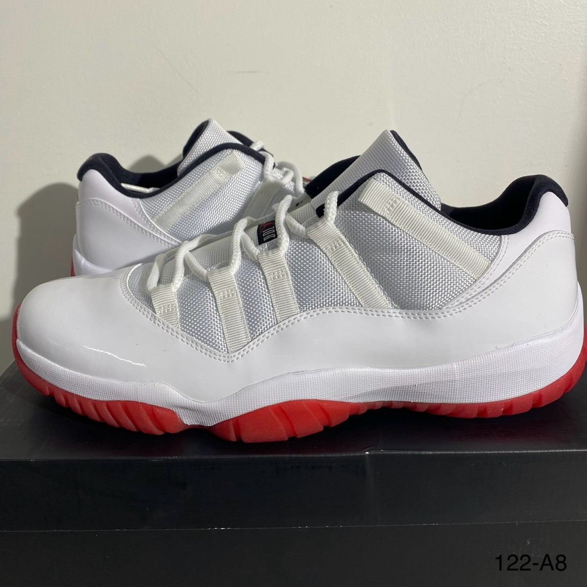 Size 12.5 - Air Jordan 11 Retro Low White Red Cherry Mens 