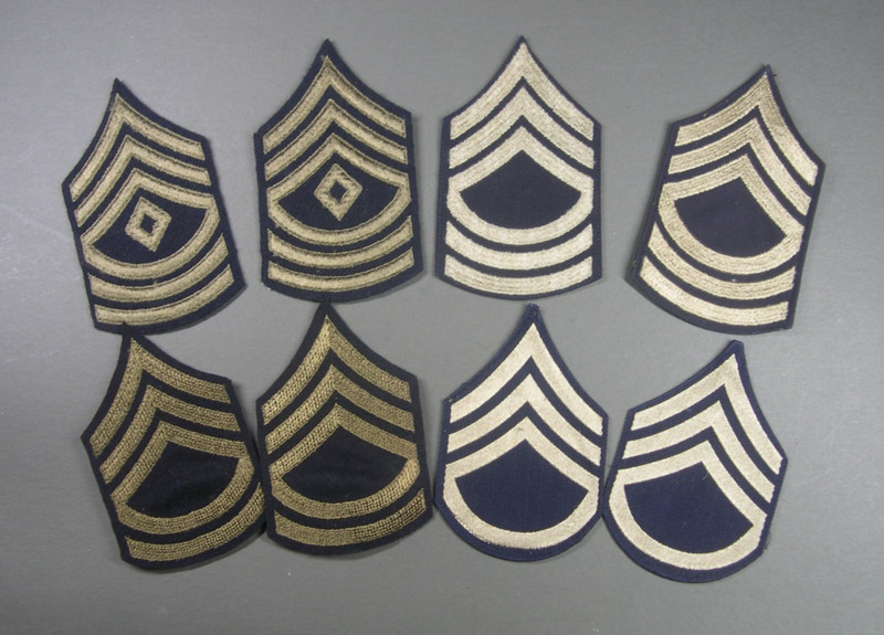 WWII U.S. Army Rank Chevrons, Lot of 4 Sets