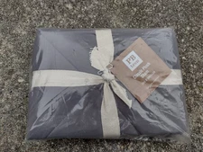 Pottery Barn Teen Charcoal Plush Euro Sham Classic Quilted Pillow Cover NWT