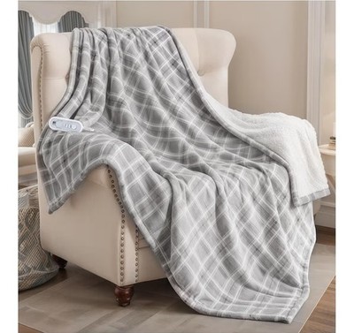 Heated Blanket Electric Throw, 50X60 Heating Throw with 8 Heating Levels & 8 Tim