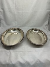 Coppia Di Vassoi Ovali Walker E Hyall Sheffield Metallo Vintage