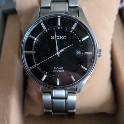 SEIKO SBPX103 Solar Titanium Black Herrenuhr