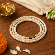 Tulsi Mala Natural Wooden Prayer Beads Jap Mala for Meditation Pooja