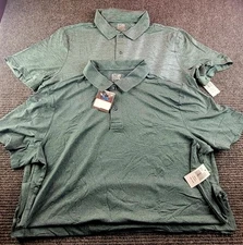 32 Degrees Men’s 2 Pack Cool Short Sleeve Tech Performance Polo Shirt XL Green