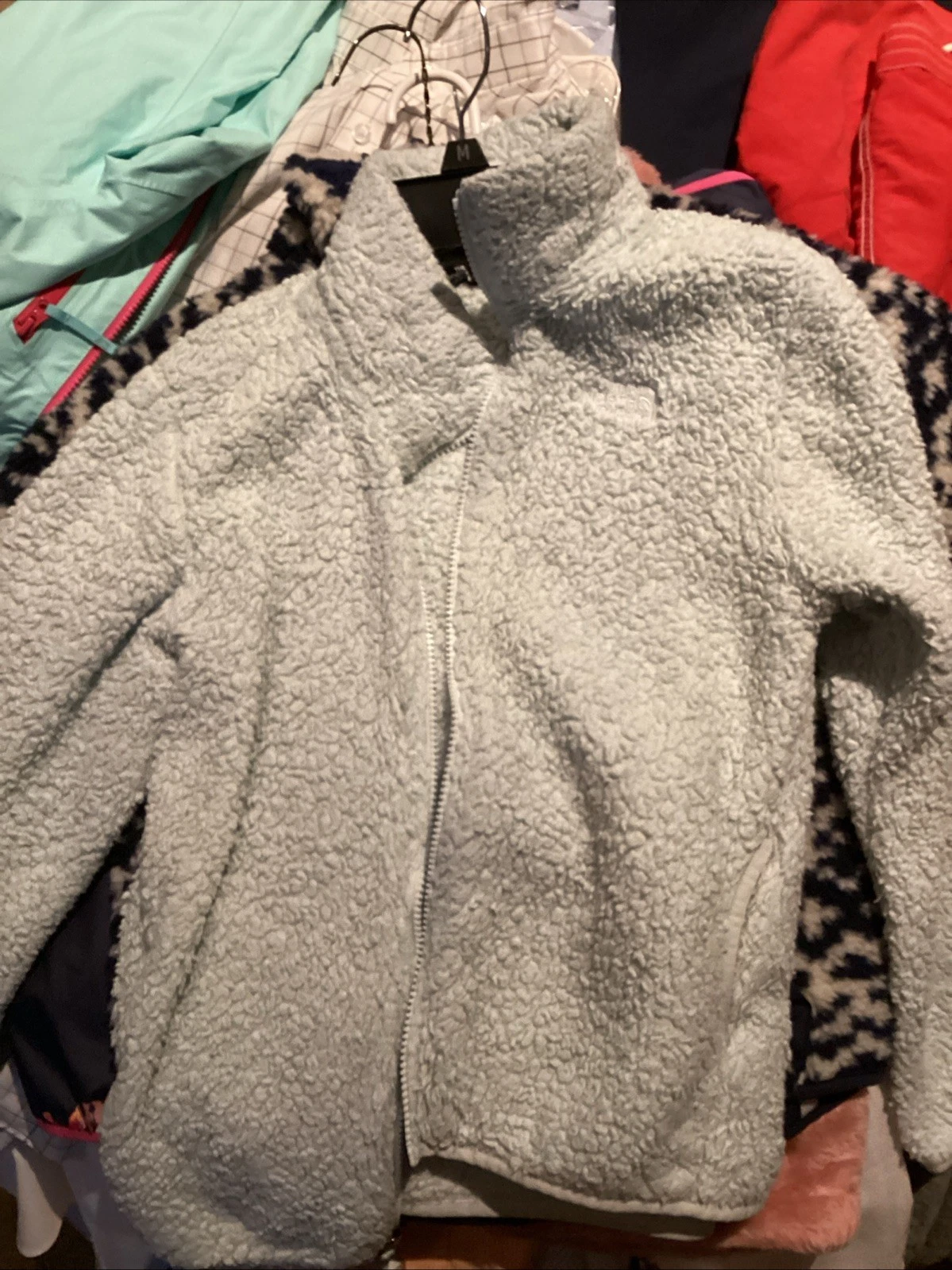 The North Face Girls Medium Sherpa Warm Full Zip Jacket Green