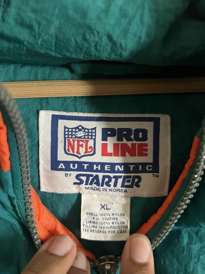 Cortavientos Vintage Años 90 Starter Pro Line Miami Dolphins NFL XL *FALTA CREMALLERA* Foto 2 de 4