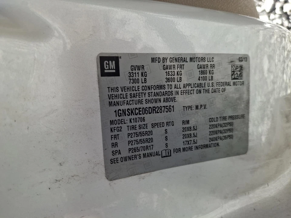 二手右前门内部装饰面板 适合:2013 雪佛兰 Tahoe A 级 — 第 4/4 张图片