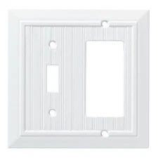 Franklin Brass Classic Beadboard Single Switch Wall Plate Pure White Finish