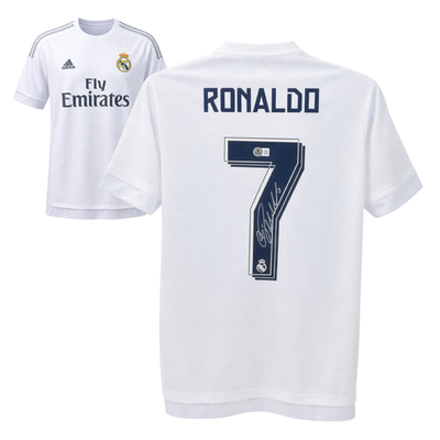 Cristiano Ronaldo Signed Real Madrid Home Soccer Jersey #7 with