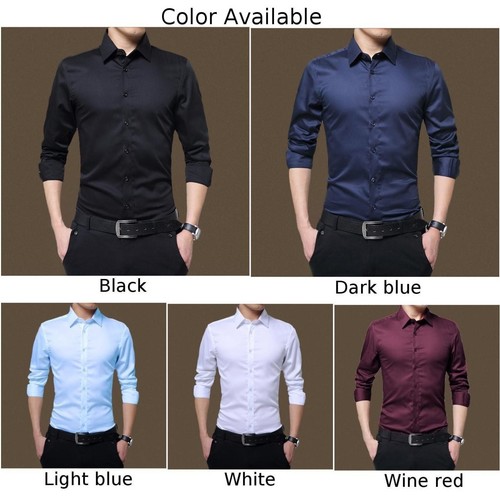 Slim Fit Business Hemden für Männer Langarmhemden mit Knöpfen formale Oberteile - Bild 4 von 19