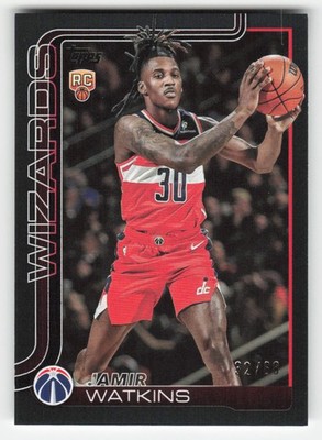 Jamir Watkins 2025-26 Topps Black SN,RC #244 #/68 A2