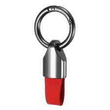 Car Key Chain Ring Clip Zinc Alloy Leather Keyrings, Gray Red