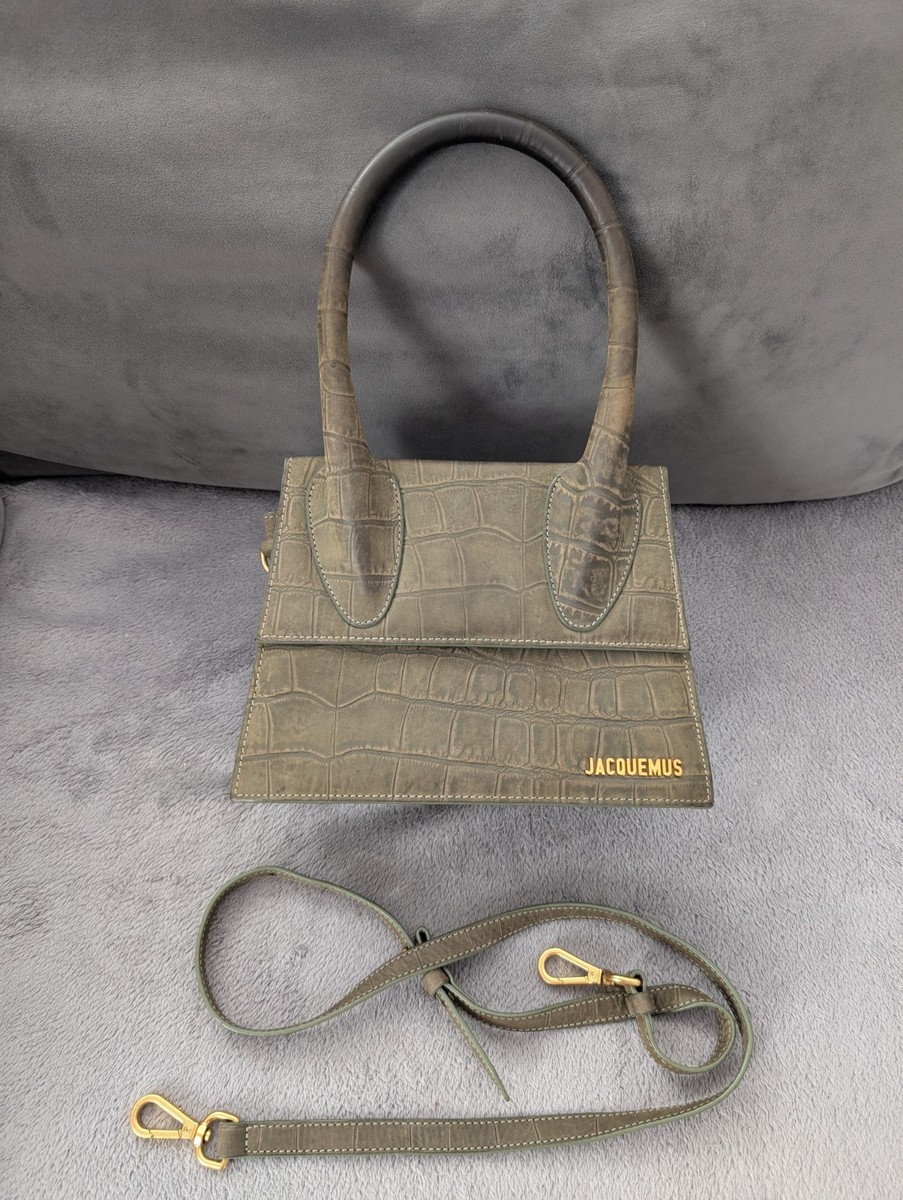Jacquemus Chiquito Croc Nubuck Leather Bag Shoulder Satchel Top