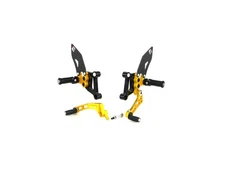 Sp Adjustable Rearsets Black-gold Ducabike DBK For Ducati 1198 2009 > 2012