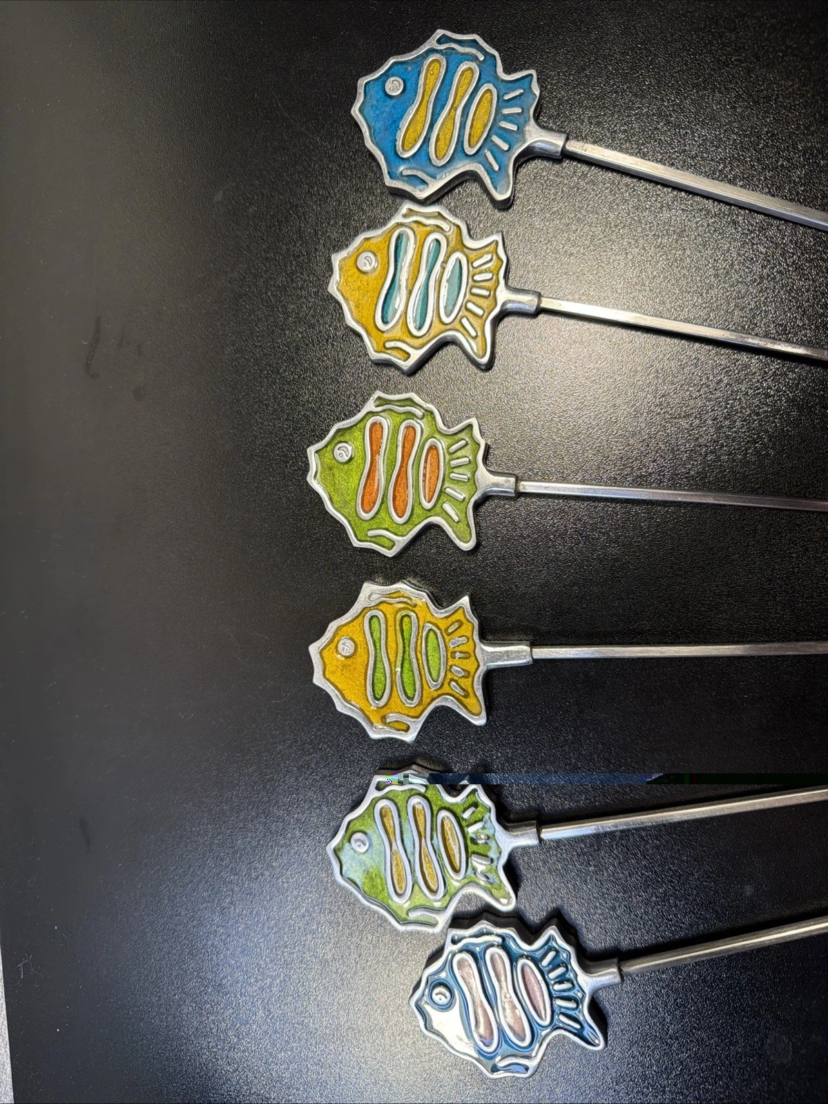 VTG Pier 1 Imports Stainless Steel Fish BBQ Skewers - Set of 6 Heavy Duty 18/8