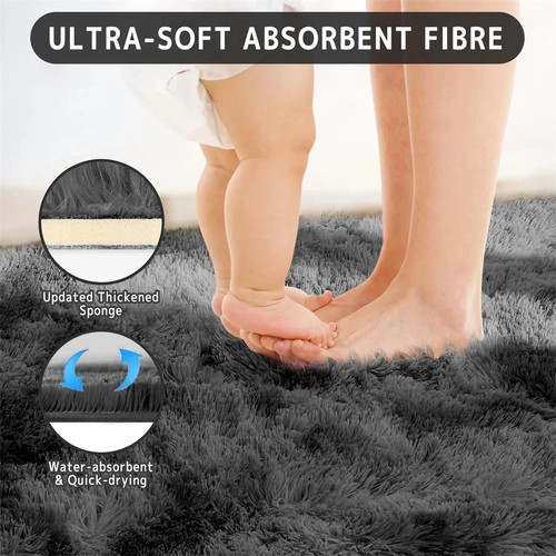 5X8 Rug for Living Room Sofa Shag Area Rug Soft Fluffy Blankets Area Rugs - Picture 3 of 7