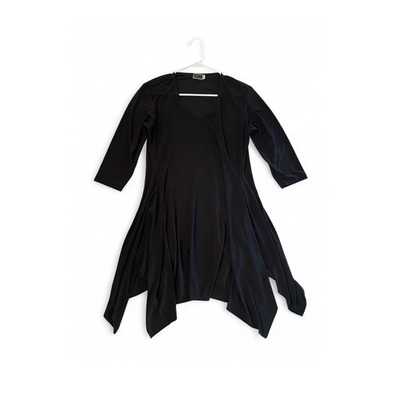 #ad Sympli Handkerchief Dress Black Women’s Asymmetrical Fit and Flare Witchy 14 $38.50