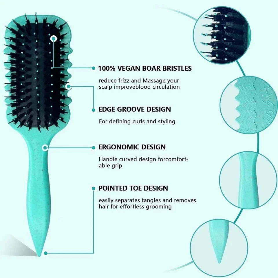 Cepillo para cabello rizado, cepillo definidor de rizos, cepillo para peinar cerdas 2025 para cabello rizado Foto 4 de 4