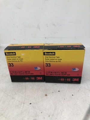 3M 10364 Scotch 88 Super Vinyl Electrical Tape, 1 1/2'' x 44ft Lot of 2
