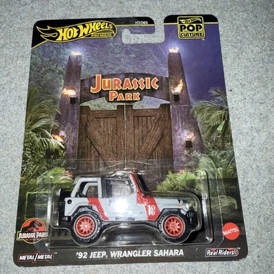 Hot Wheels Premium Pop Culture Jurassic Park- ‘92 Jeep Wrangler Sahara