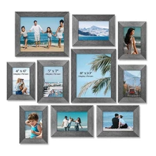 Collage Picture Frames Wall Decor 10 Pack, Gallery Wall Grey Picture Frame Se...