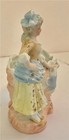Antique German Bisque Figural Planter Woman W/ Watering Can At Well 5" — photo 6