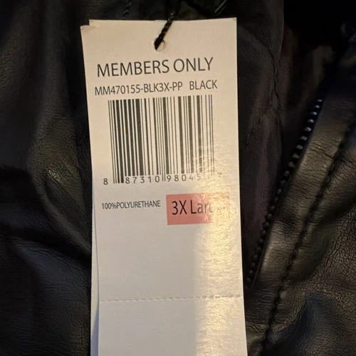 Members Only Iconic Racer Men's Black Full Zip Polyurethane Lined 2XL/3XL image 5