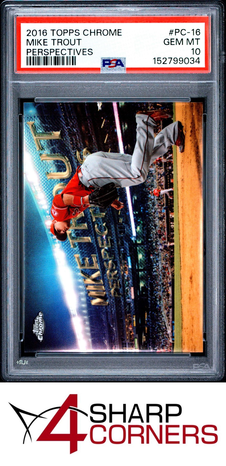 2016 TOPPS CHROME PERSPECTIVES #PC-16 MIKE TROUT ANGELS PSA 10 view 1