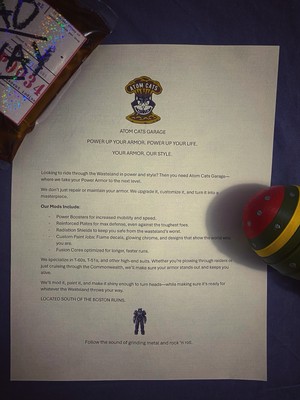Fallout 4 Atom Cats Advertisement Letter