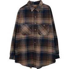 Used 1990'S St. John's Bay long-sleeved flannel check shirt men's size XL eq...