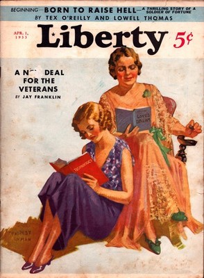 Liberty Weekly Magazine April 1st 1933 Tempest Inman Cover Art Deal for Veterans