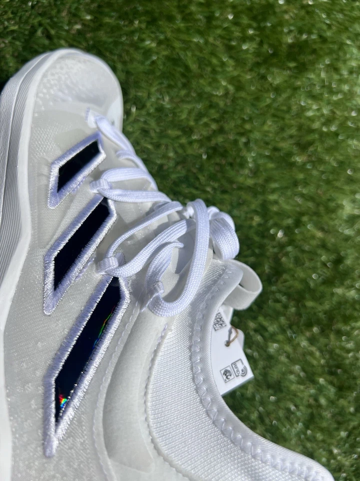 ID1667 Men’s 8 adidas Adizero Afterburner 9 NWV 'White Black Iridescent' - Image 4 of 4