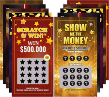 Prank Lottery Tickets and Scratch Off Cards 10 Tickets - Winning 500K - Look Re