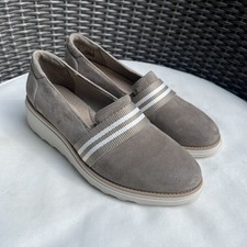 CLARKS Sharon Bay Ortholite Comfort Loafer, Sage Suede- Size 6