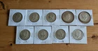 1965 - 1969 Kennedy Half Dollar Coins 40% Silver 9 Coins Total in Lot