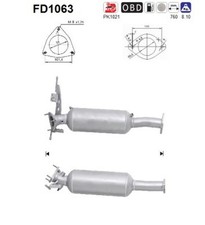 DPF Rußpartikelfilter Dieselpartikelfilter AS FD1063 Cordierit für VOLVO V70 3 1