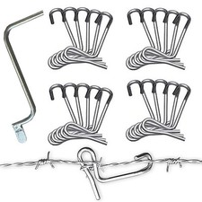 20 Pcs Fence Wire Tightener Tool with Tighteners Handle Steel Fence Stretcher