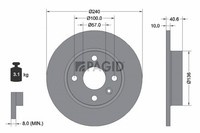 2X Pagid Bremsscheibe Voll Ø240Mm FüR Opel Corsa C F08 F68 Tigra Twintop