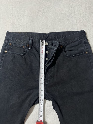 Levis 501 Mens 32x30 Button Fly Black Denim Straight Jeans - Picture 4 of 8