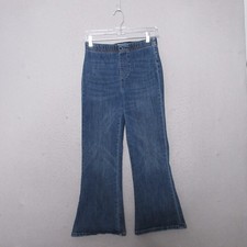 Pilcro Anthropologie Jeans XS Pull On Mid Rise Crop Flare Elastic Waist Comfort