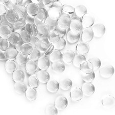 Clear Glass Gemstone Beads Vase Fillers 1 LB Flat Marble Beads Multiple Color