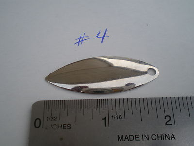 50 PCS. SMOOTH WILLOW LEAF BLADE #4 ''MAKE SPINNERS''