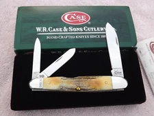 Case XX BURNT Stag 5391  LARGE Anglo Saxon Whittler Knife NEW N VELVET BOX RARE