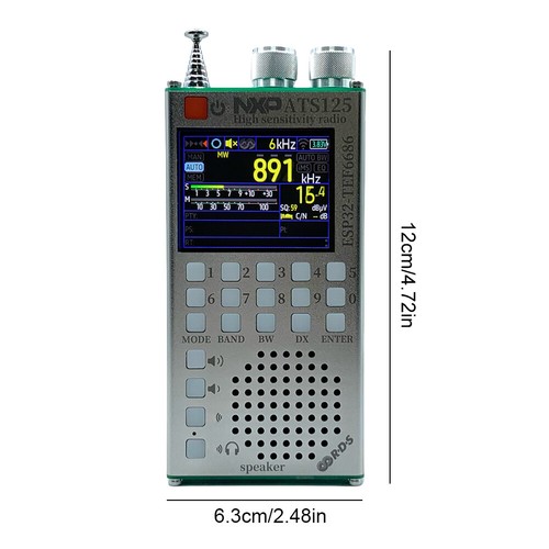 ATS125 Przenośny odbiornik radiowy TEF6686 Chip RDS Wyświetlacz danych Radio Ekran LCD #g - Zdjęcie 10 z 12