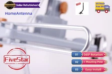 Motorized 360° Rotation Outdoor TV Antenna Amplified HDTV w/ Pole 1080P 4K