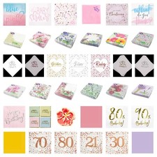 Party Napkins - All Occasions - Birthday, Anniversary, Baby Shower - �1.20-�3.25
