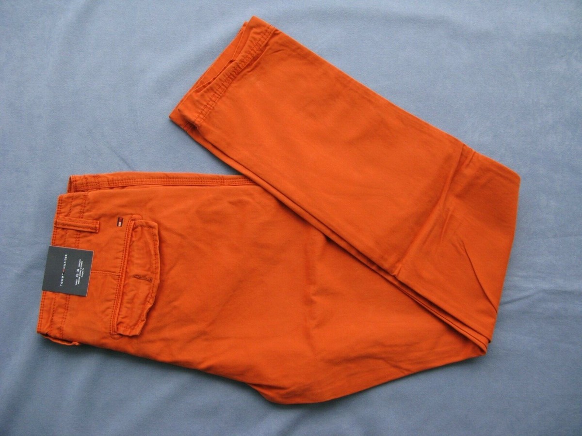 Tommy Hilfiger Orange Trousers Size Waist 32 Lenght 34 NEW Mercer Chino  Tommy