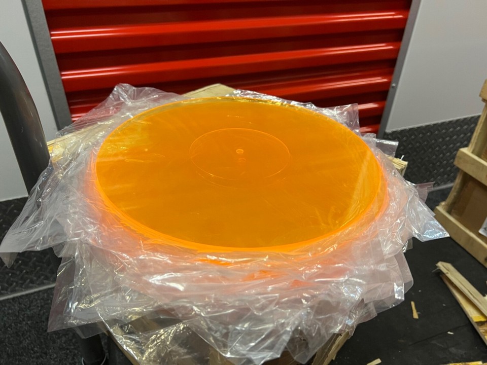 Orange Acrylic Slipmat Vinyl Record Album LP Turntable Platter Slip